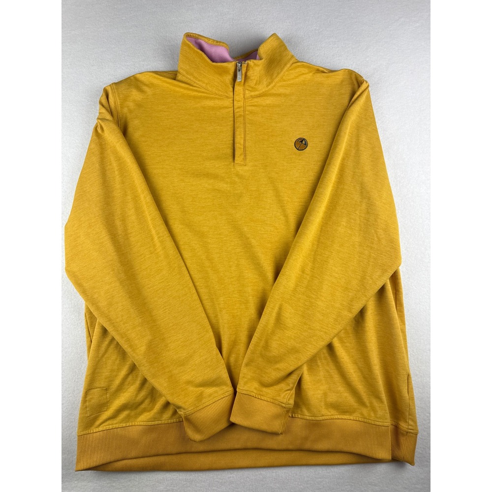 Puma Arnold Palmer Mens XL Quarter Zip Pullover Yellow Heather Golf 599964-03